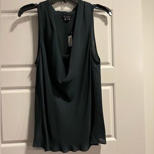 Theory Laurel silk top. Size medium. Holly green.
